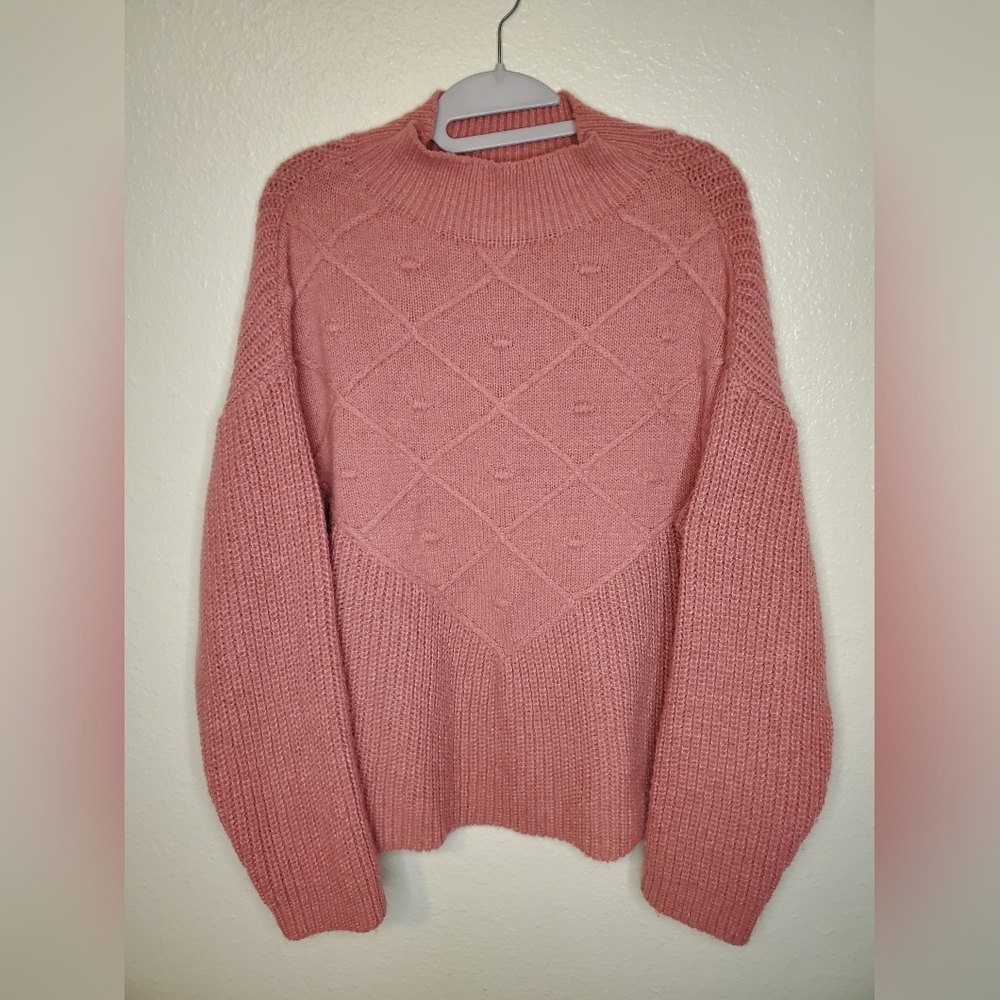 Cupio Dusty Rose Crew Neck Sweater